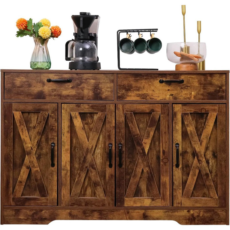 Sideboard With Drawers & Doors – Brown