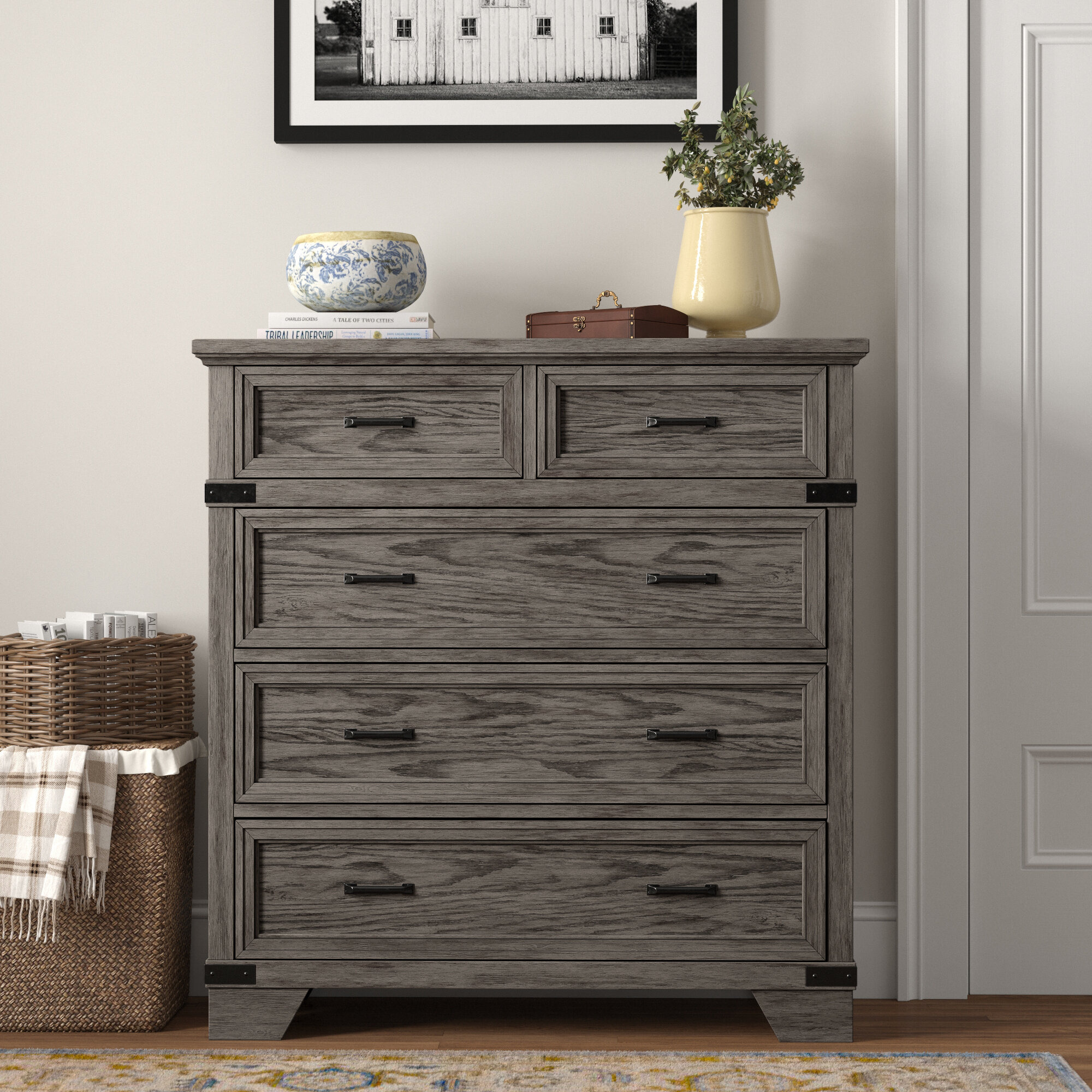 Brushed grey store dresser