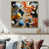 Toile avec cadre flottant or