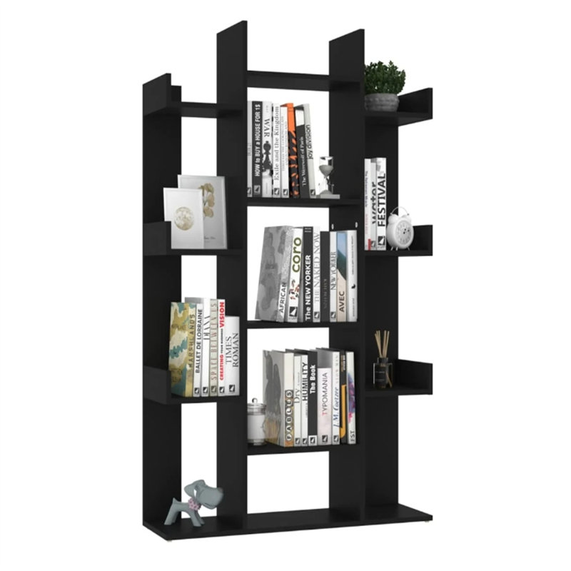 Askanaz 140cm H x 86cm W Standard Bookcase, Black