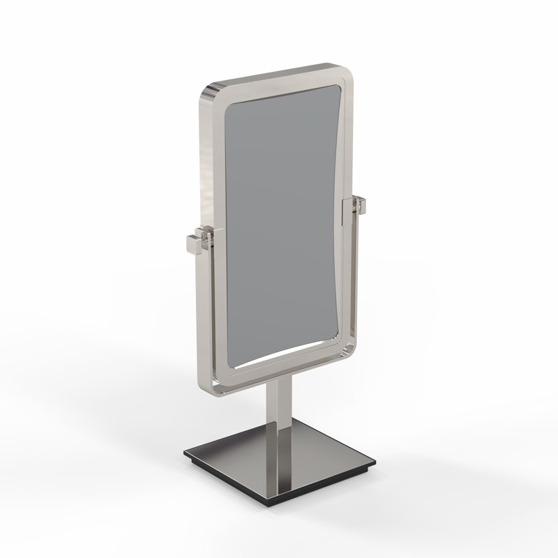 Mirror Image Modern & Contemporary Magnifying Makeup / Shaving Mirror, Polished Nickel