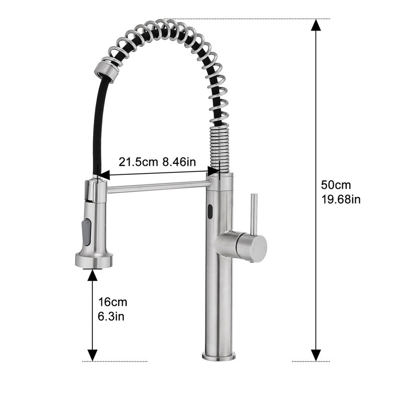 Robinet intelligent automatique pour évier de cuisine, mains avec retrait, détecteur de mouvement activé, look