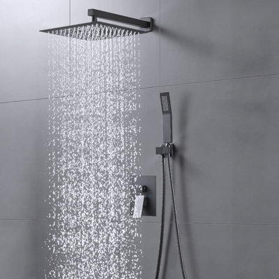 Système de robinet de douche à pression équilibrée 12 po avec douchette à main 12 po