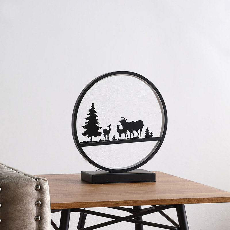 Lampe de table DEL 12,75 po, finition noire