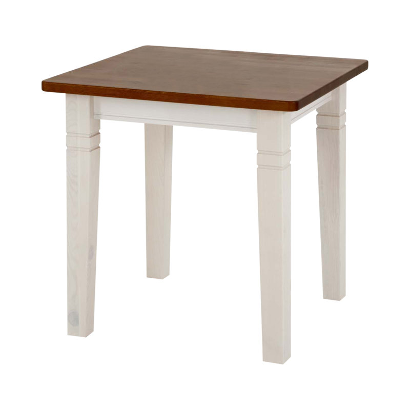 Pols Pine Solid Wood Dining Table, Stained and varnished white/Amber