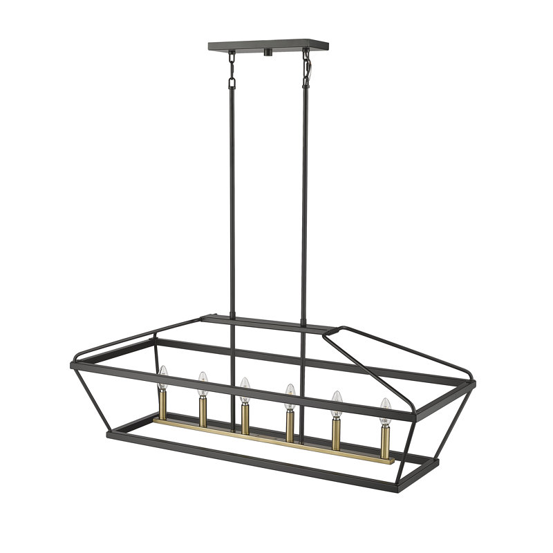 Keniya 6 - Light 42" Wide Kitchen Island Square / Rectangle Chandelier