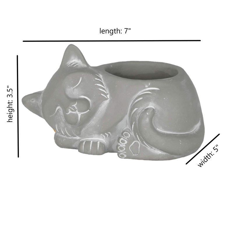 Boathaven Statue Planter, Gray, 3.5" H x 5" W x 7" D