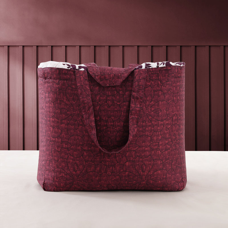 Full Red Cotton Reversible Bedspread Set