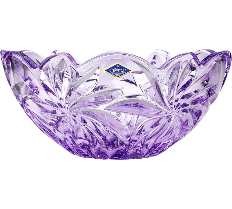 Bol décoratif en cristal, Mauve