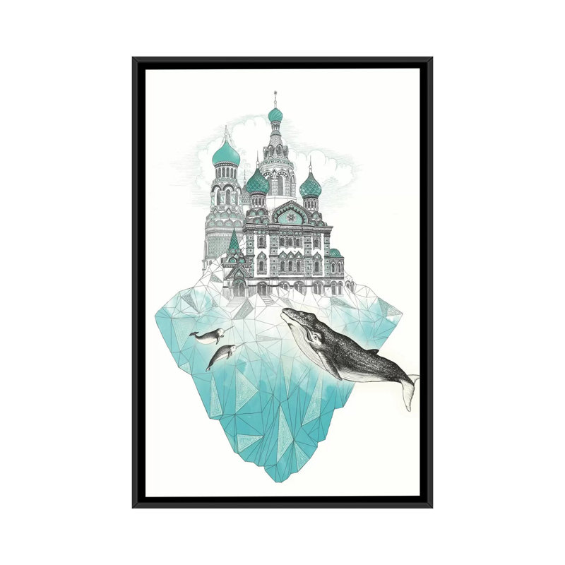 « st. petersiceburg », impression sur toile, H 26 po x l 18 po x P 1,5 po, Toile avec cadre noir, Pas de tapis