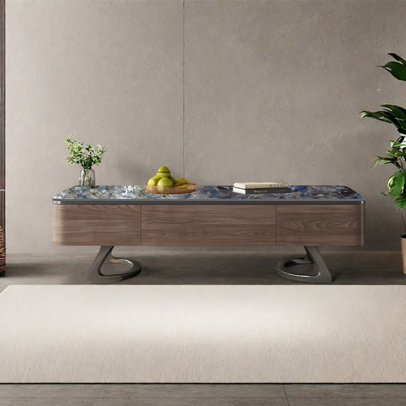 Light luxury rectangular rock table, 17.7" H x 59.1" L x 31.5" W