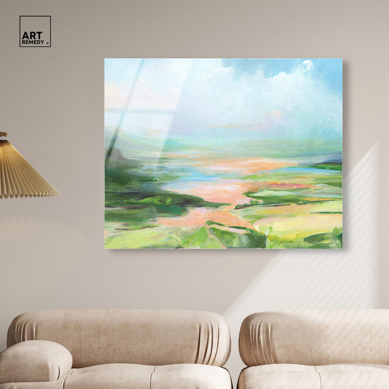 «Enjoy the Nature Acrylique Landscape» par Art Remedy, prêt à être accroché, H 36 po x l 45 po