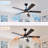 52 Inch Solid Wood Blade Ceiling Fan with LED Light and Remote Control for Energy Efficiency