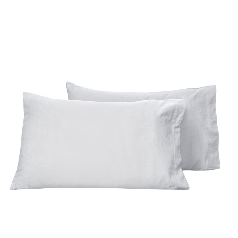 Viola Sateen Pillow Case, Standard Pillowcase, White