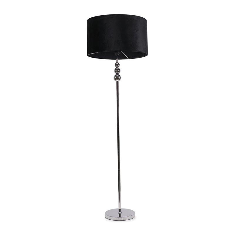 Randalia 145cm Traditional Floor Lamp, Chrome, Black