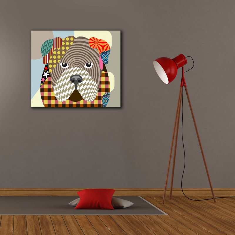 «English Bulldog» par Lanre Adefioyue, H 26 po x l 30 po x P 1,5 po