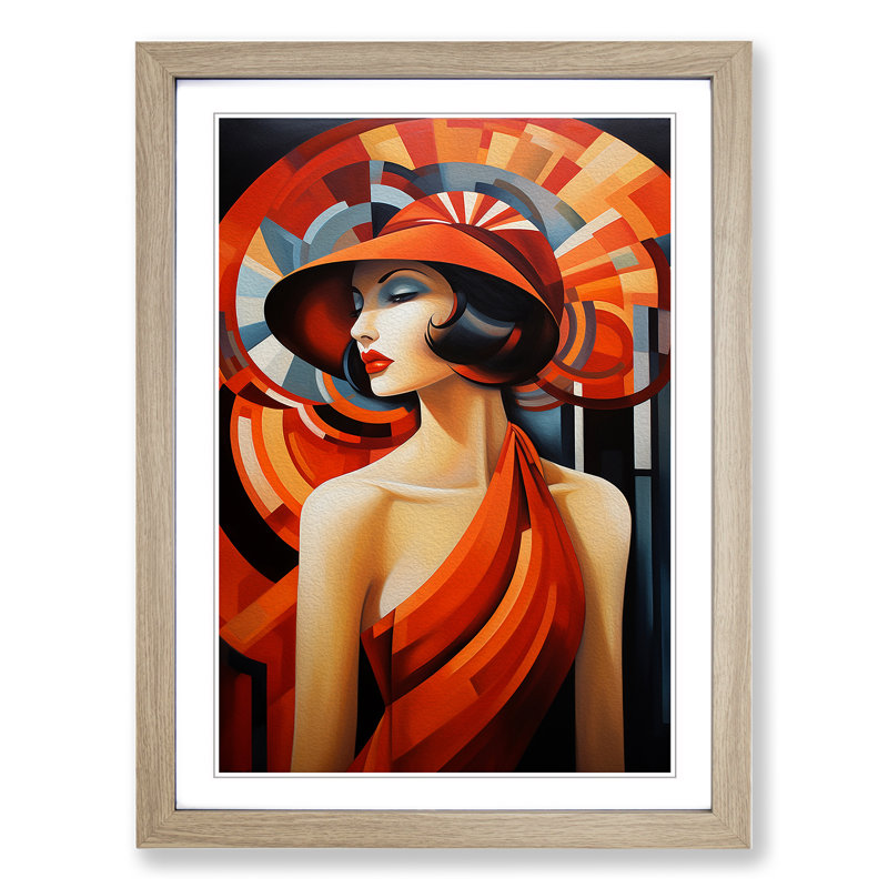 Single Picture Frame Wall Art, 64cm H x 46cm W, Oak Framed