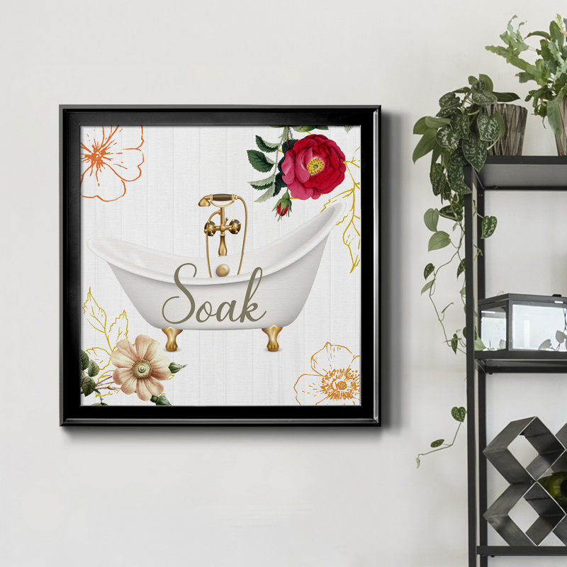 Soak - Peinture sur toile encadrée, H 26,5 po x l 26,5 po x P 1,5 po, Toile avec cadre noir