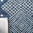 Micro-Loop Hand Tufted Wool/Cotton Southwestern Rug in Blue/Ivory-1555654326
