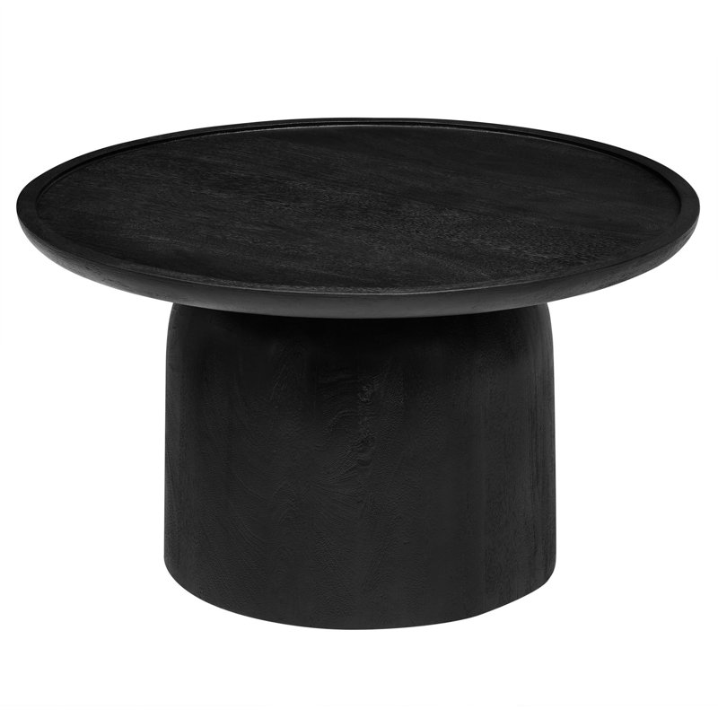 Table basse ronde en bois Holloway, Noir, noir, noir, noir