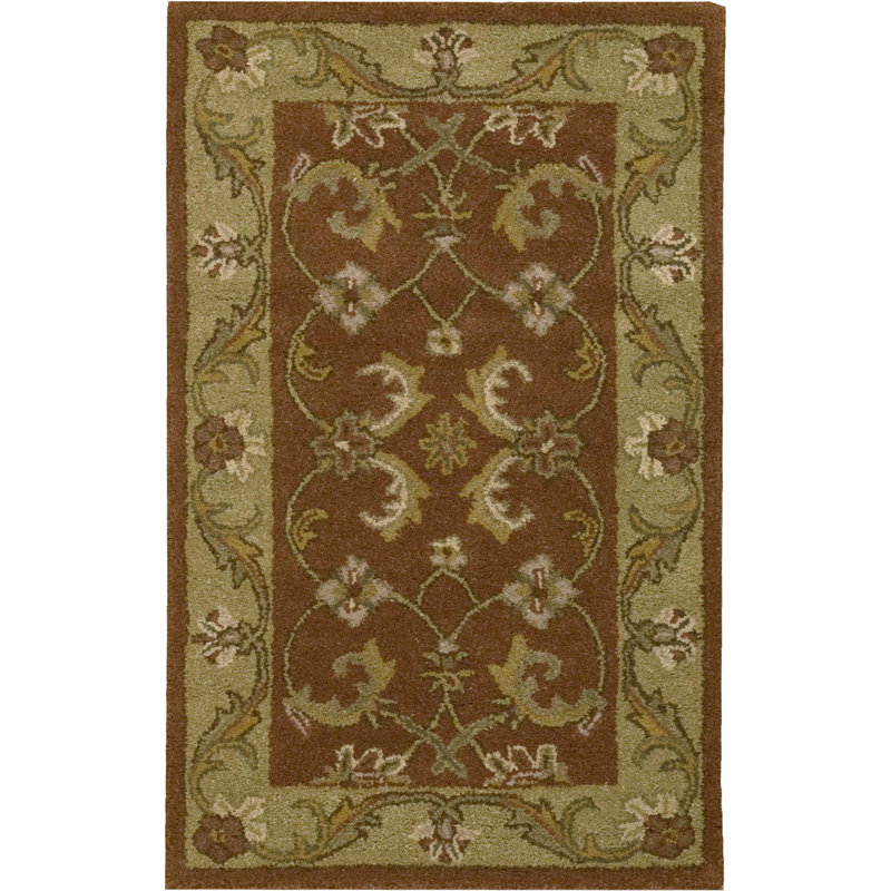 Barlowe Hand Tufted Wool Rust Area Rug, 2'3" x 3'9"