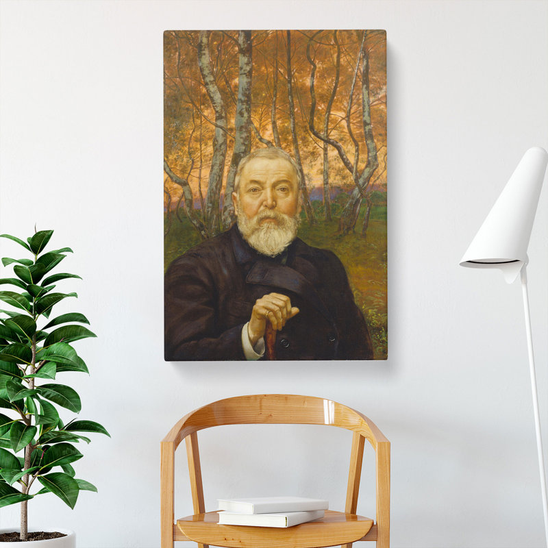 Self-Portrait in a Birch Grove by Hans Thoma - Wrapped Canvas, 76cm H x 50cm W x 3cm D