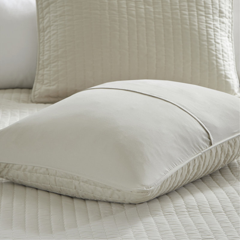 Ensemble de courtepointe 3 pièces crème double / grand, Grand couvre-lit / couvre-lit + 2 taies décorativ, Crème