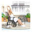 Chaise berçante d'extérieur moderne à haut dossier avec siège en filet, chaise berçante de patio en acier noir et brun pour terrasse