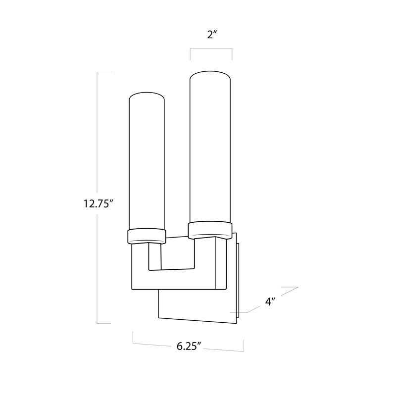 Montecito Black Iron Cylindrical 2-Light Outdoor Sconce
