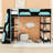 Full Size Loft Bed with Side-Mounted Desk, LED Lighting and Storage Shelves-816264572