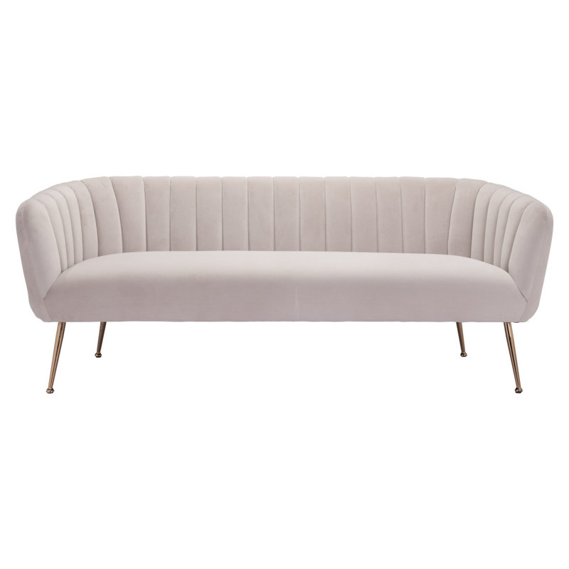 Millfield 70.1'' Velvet Sofa, Glam Ivory