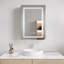 Armoire de salle de bain 26 po x 20 po avec miroir à DEL - Brouillard, imperméable à l'eau, à intensité variable, réglable à une porte, à 3 000 K, 6 000 K, 6 000 K, à gauche