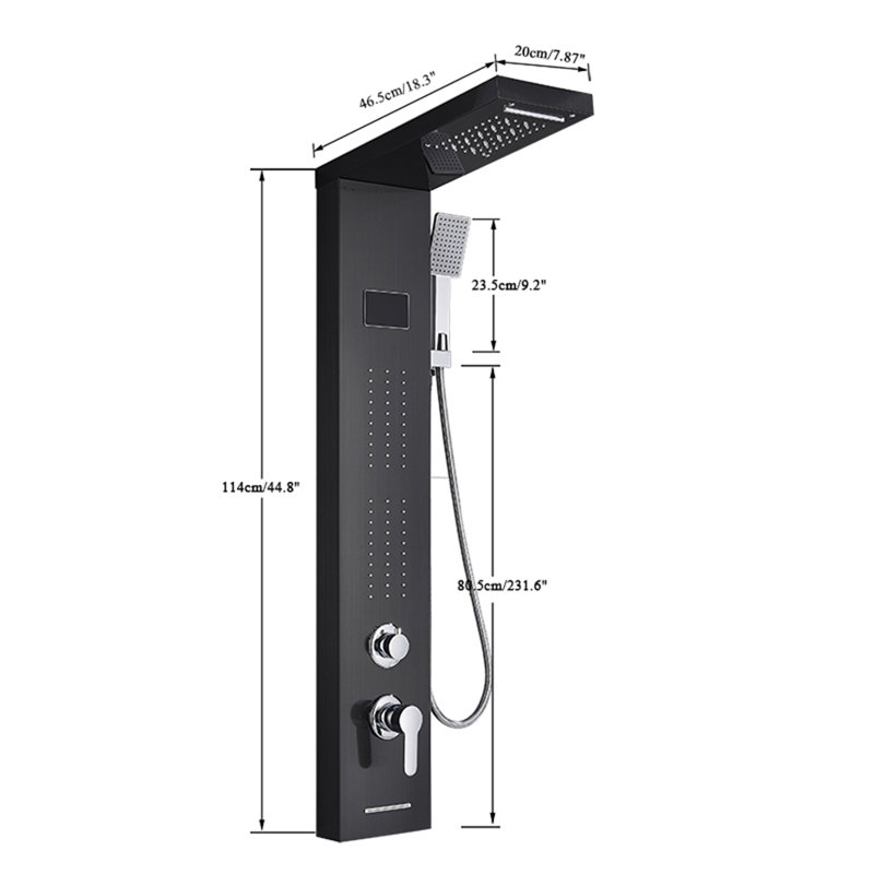 44.8'' Shower Panel with Fixed Shower Head, Oil Rubbed Bronze