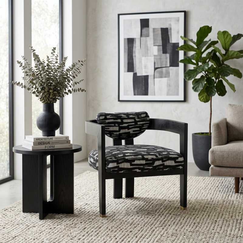 Modern Accent Chair – Comfortable Arm Chair for Living Room, Bedroom Seating, or Office