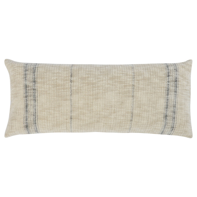 Tia 22" Square Throw Pillow, Natural/Black, 16" x 36", Rectangular