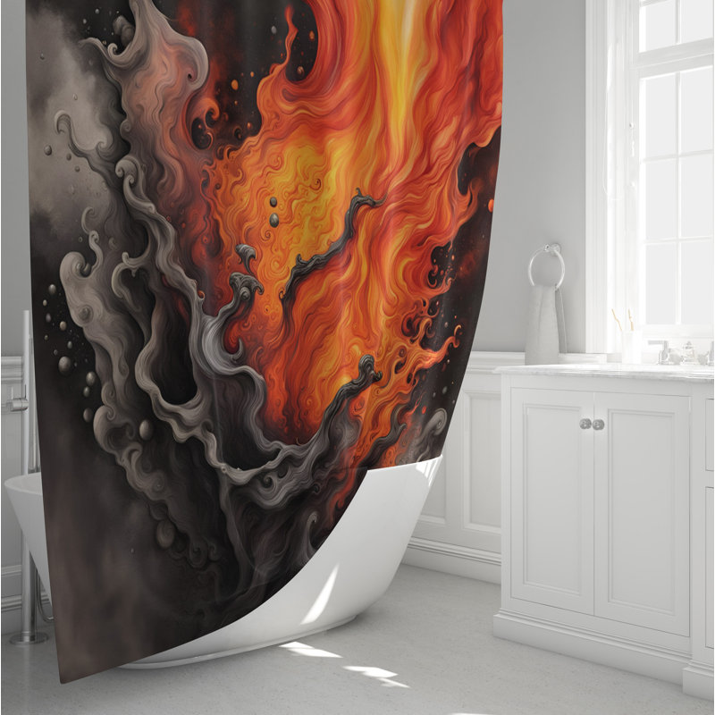 Rideau de douche abstrait, H 72 po x l 70 po