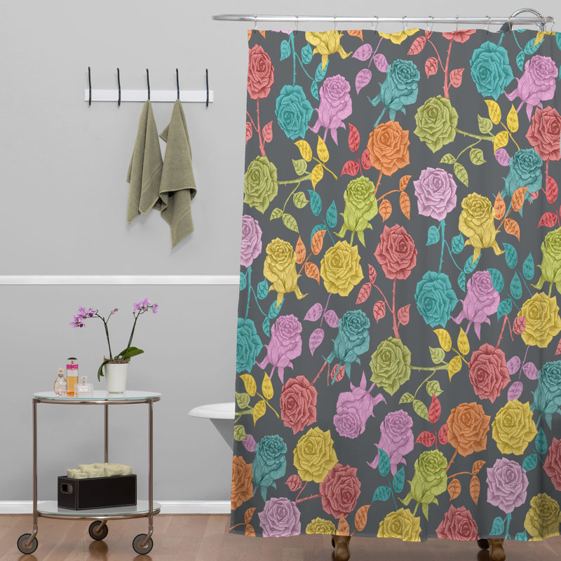 Rideau de douche simple roses, Roses rouges