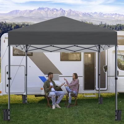 Metal Pop-Up Canopy with One-Push-To-Lock Setup Mechanism