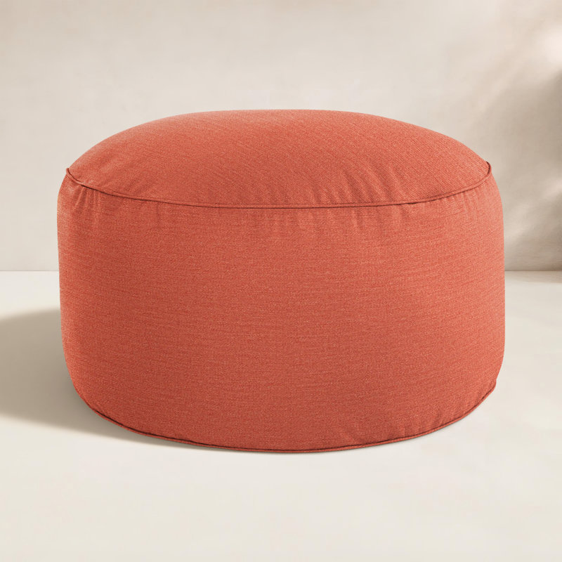 Repose-pieds extérieur rembourré Demi avec coussin Sunbrella®, Canvas Persimmon Sunbrella® Canvas