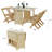 46" Solid Wood Foldable Dining Table Set with 4 Chairs and Clever Storage – Enhance Style and Space Efficiency
