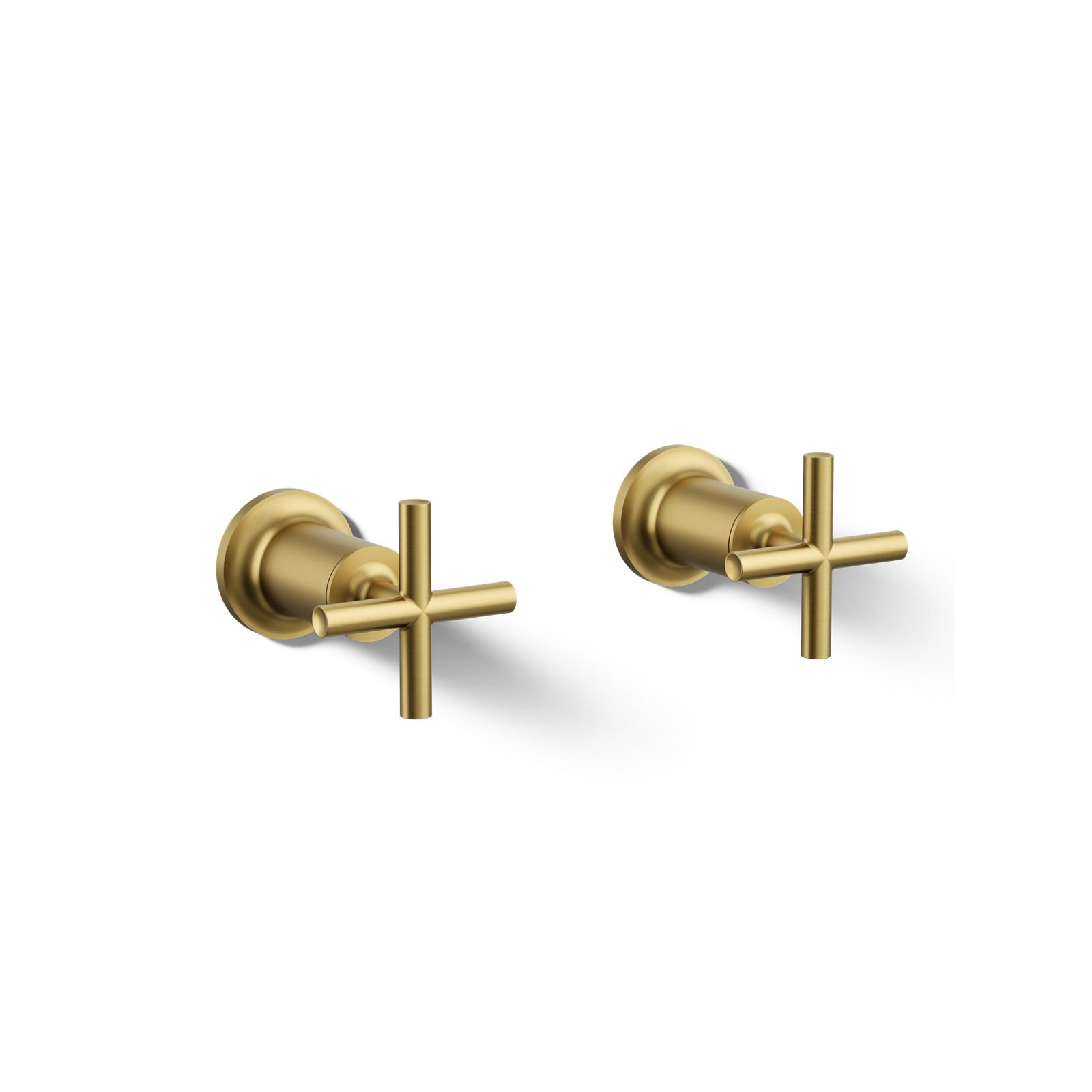 Purist Deck- or Wall-Mount High-Flow Bath Valve Trim with Cross Handle, Vibrant Brushed Moderne Brass