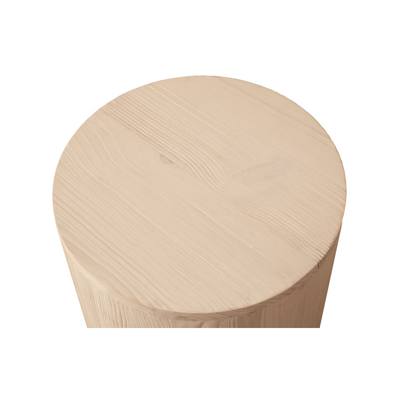 Table de bout ronde 18 po en bois massif ébène, Naturel, H 18,2 po x L 16,5 po x l 16,5 po