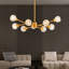 27.6" 9-light Gold Chandelier With Crystal Shades, Modern Pendant Light For Dining Room,living Room,kitchen Island(bulb Not Included)-730197030