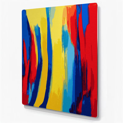 Abstrait couleur champ 60, art mural en métal brun