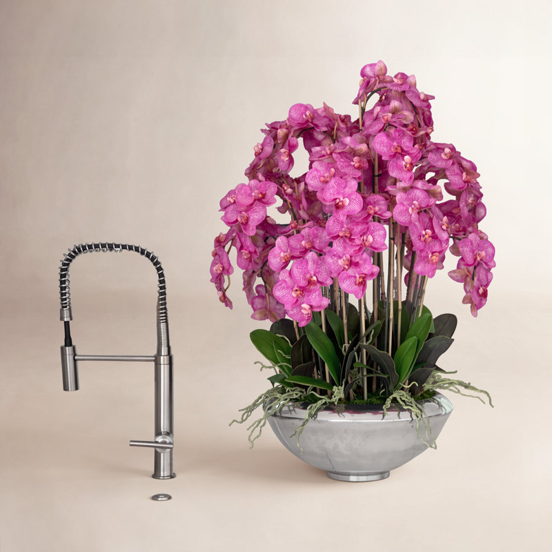 Orchid Arrangement in Planter, Pink