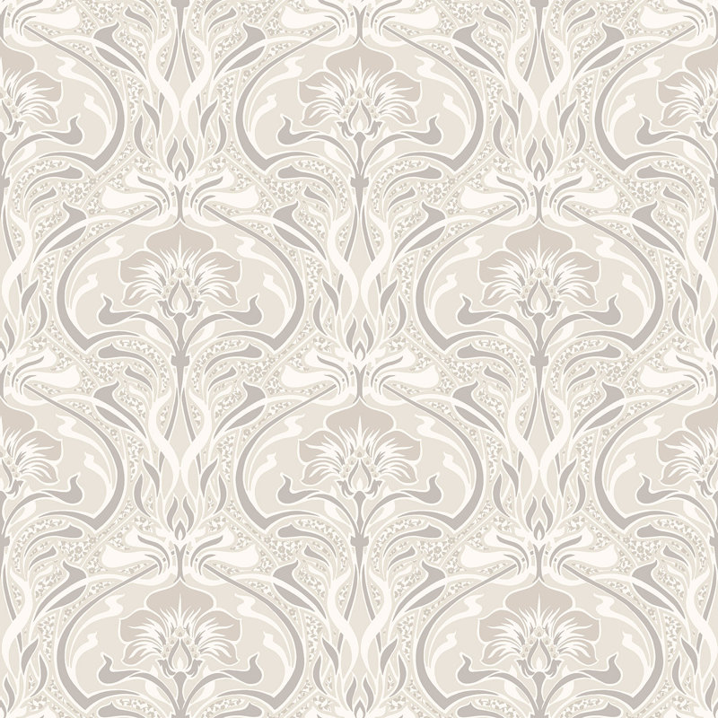 Flora Nouveau 10.05m x 53cm Wallpaper Roll, Natural