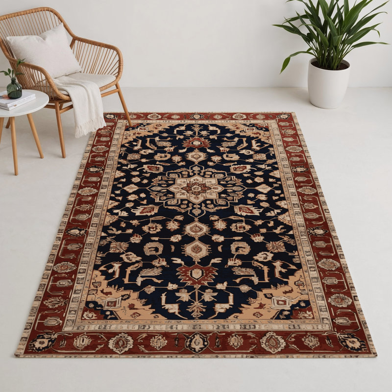 Persian Brown Indoor and Outdoor Area Rug, Rectangle 3' x 5'