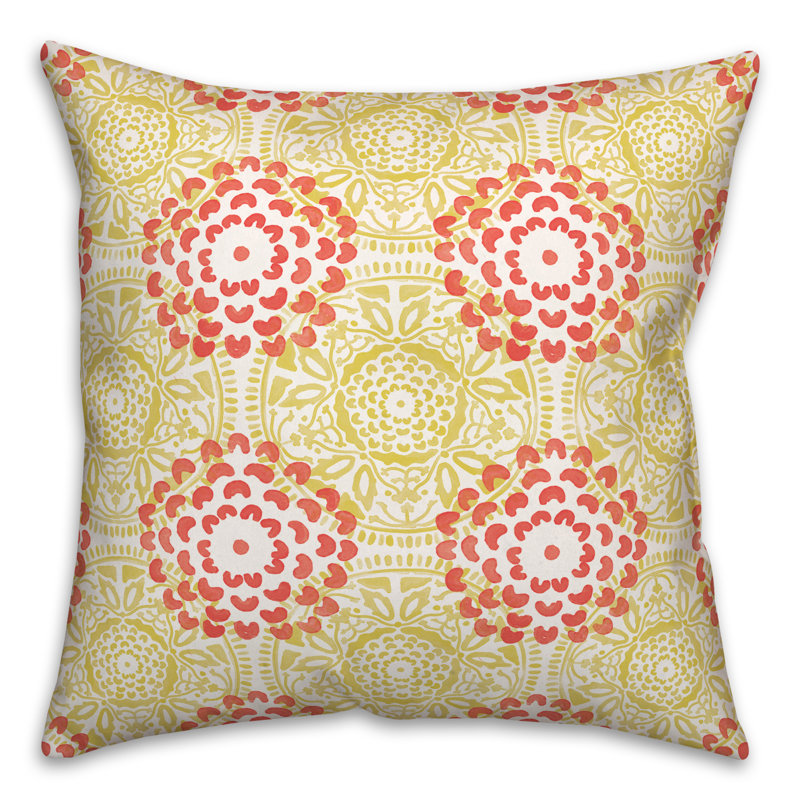 Housse et insert de coussin extérieur d'extérieur, Jaune