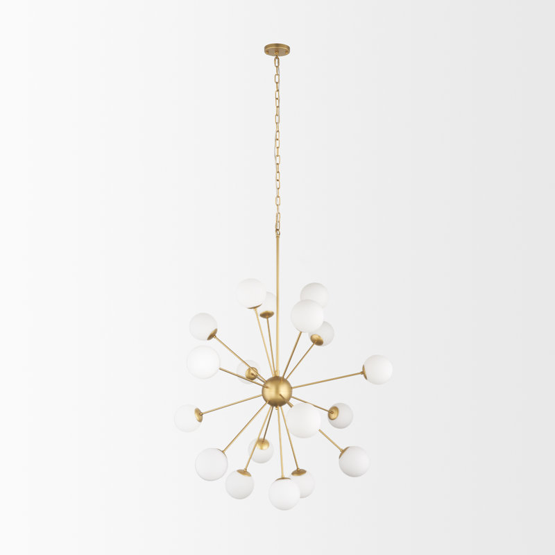 Strandquist Dimmable Sputnik Sphere Chandelier, Brushed Gold