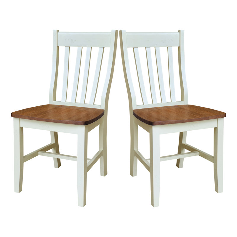 Chaise de salle à manger traditionnelle en bois massif Decovello, Noyer blanc / écorce